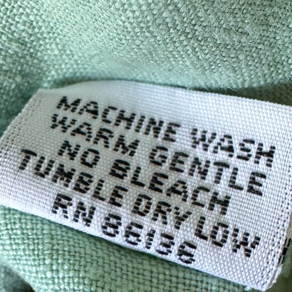 Bryn Walker Linen Top Sz Lg Green Sleeveless Tunic Lagenlook Side Vents Breezy - Picture 13 of 13